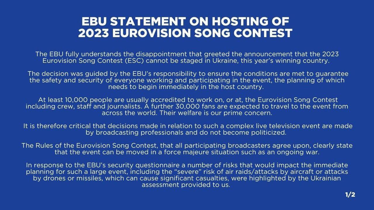 Скриншот 1 из Твиттера EBU
