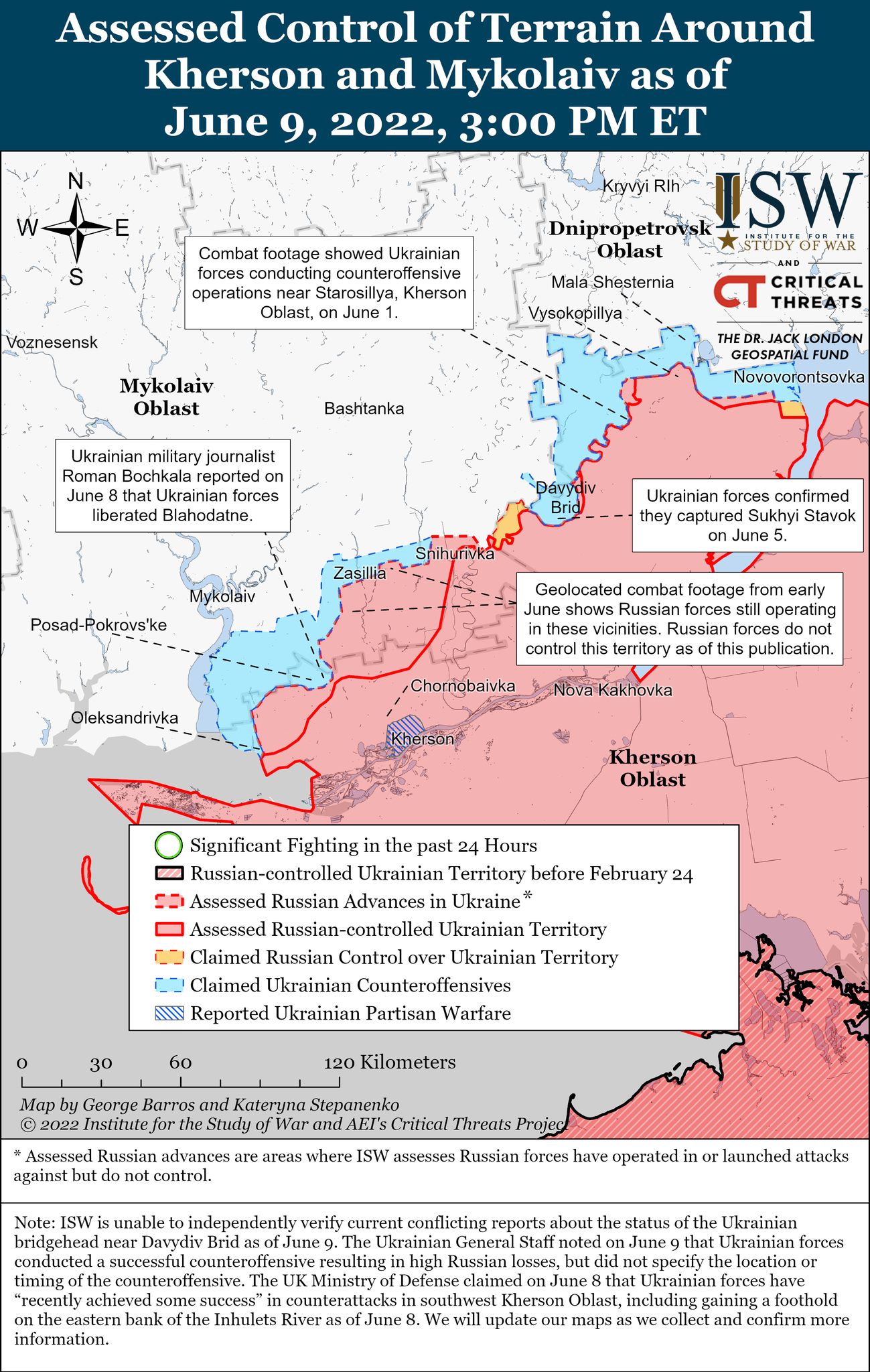 Карта боевых действий в Украине