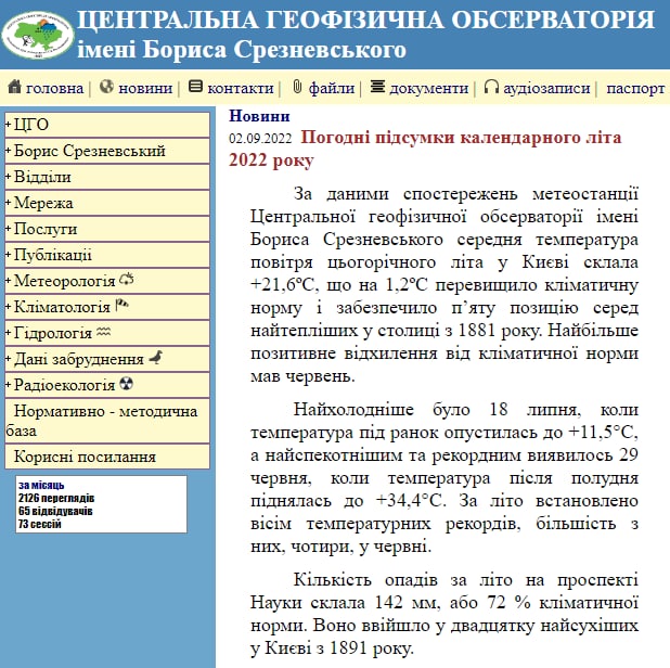 В этом году лето в Киеве попало в топ-5 самых теплых с 1881 года
