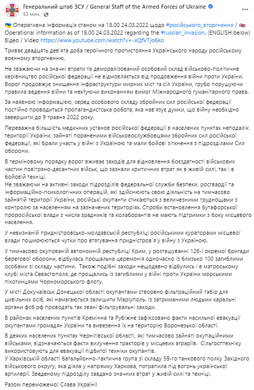 сводка за 24 марта