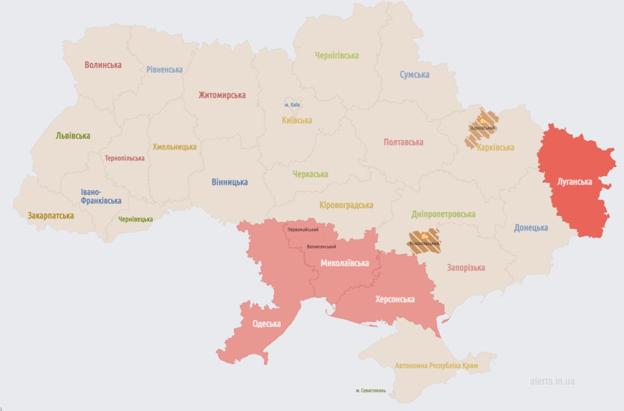 На юге Украины воздушная тревога