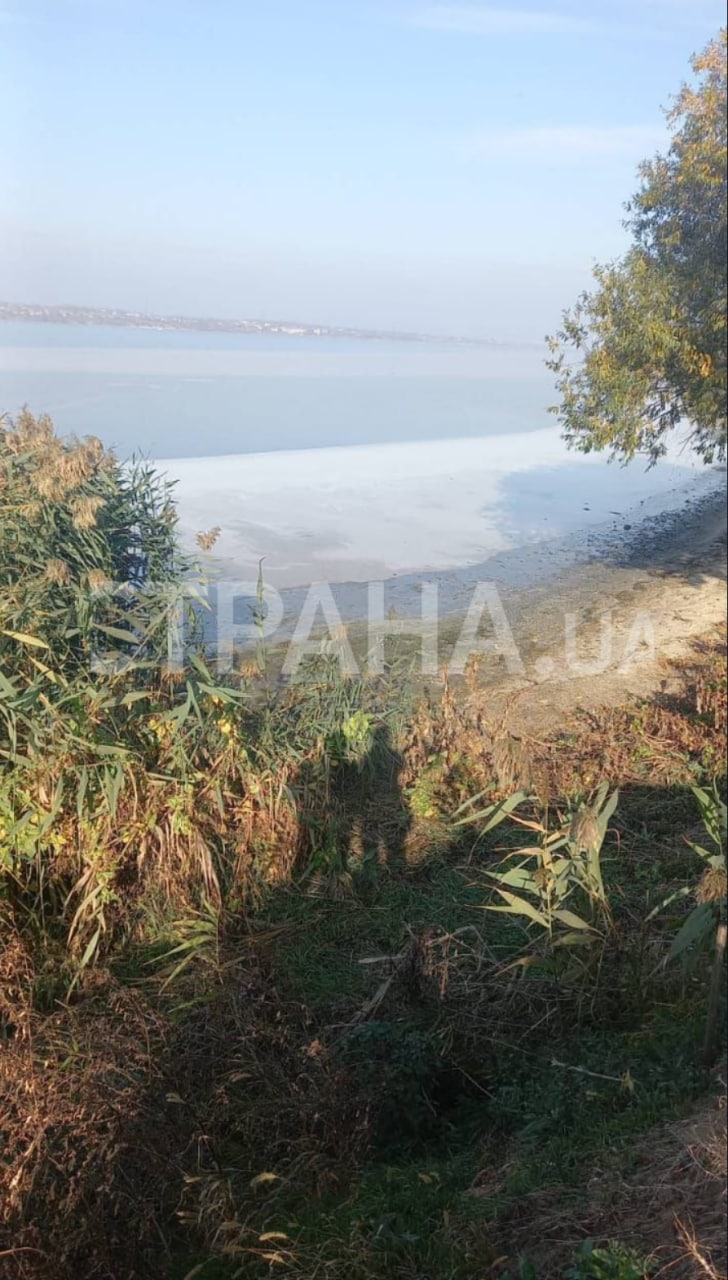 Южный Буг с масляным пятном