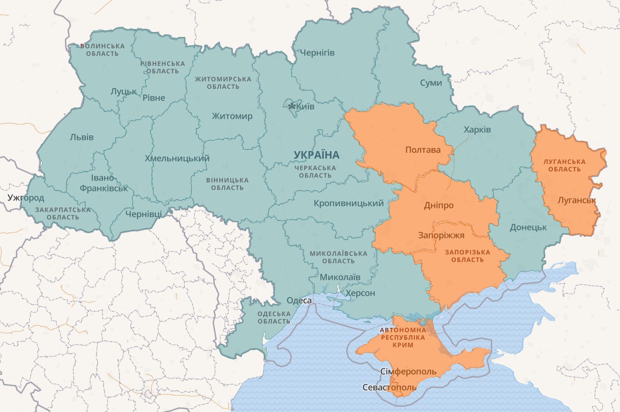 Карта воздушных тревог