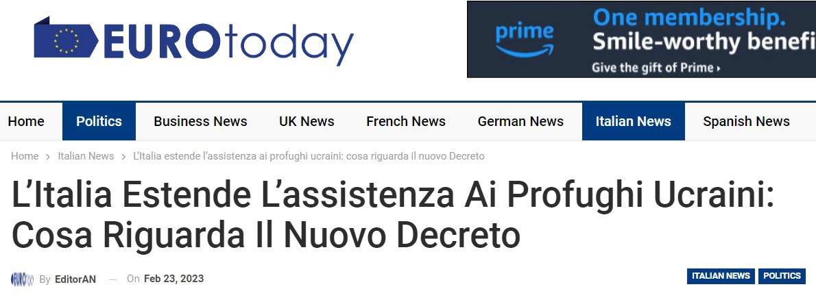 В Италии продлили на полгода вид на жительство для украинских беженцев