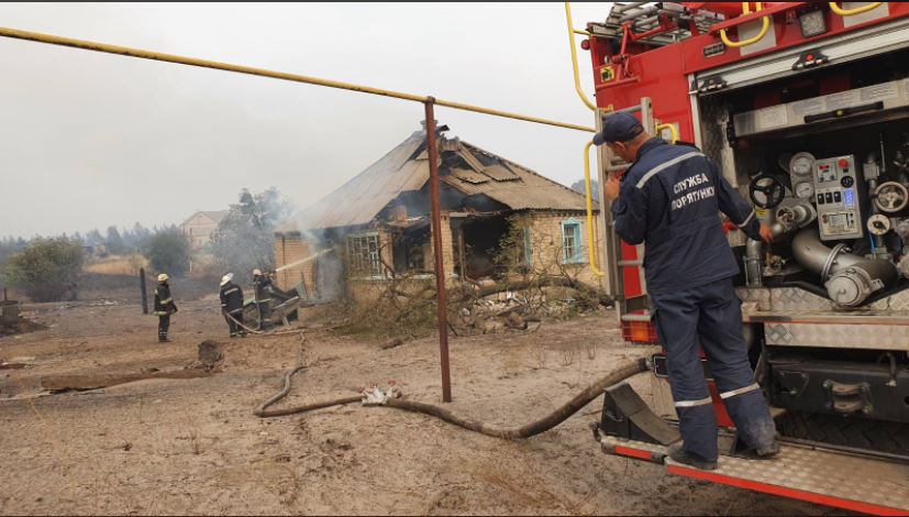 Пожар в Луганской области