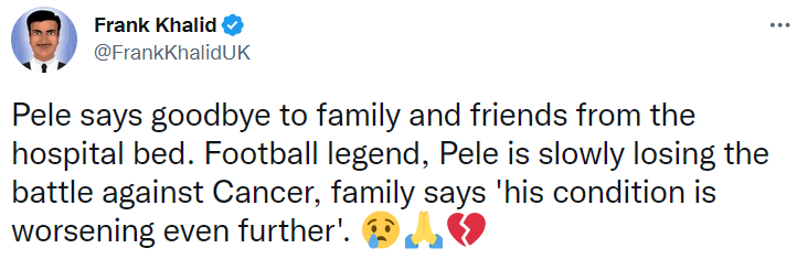 Пеле попрощался с близкими