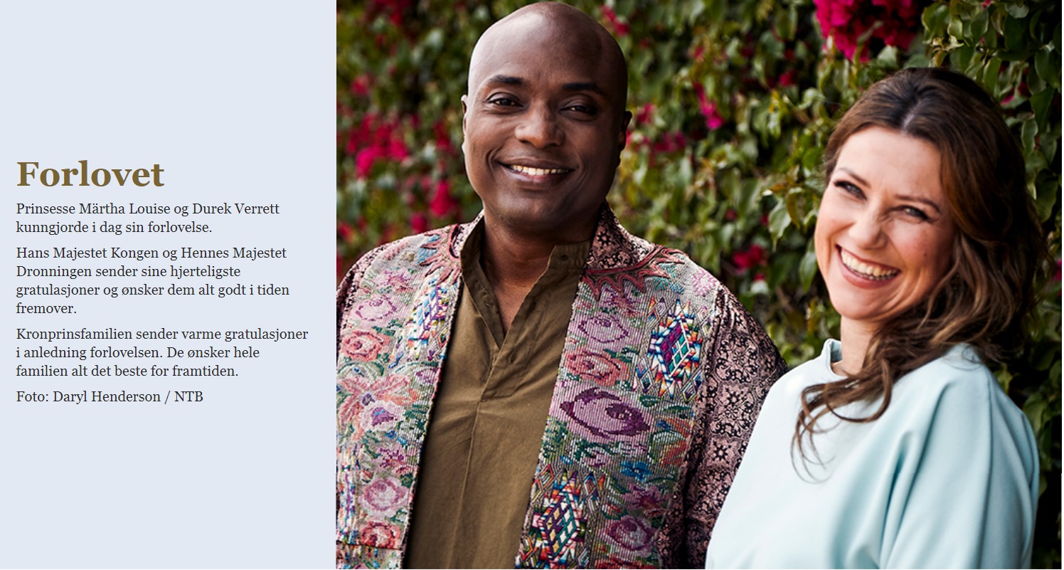 Скриншот с сайта норвежского королевского дома