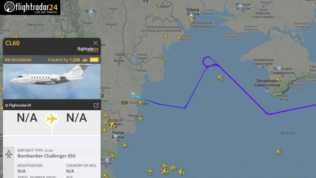 Скриншот 1 с сайта Flightradar24