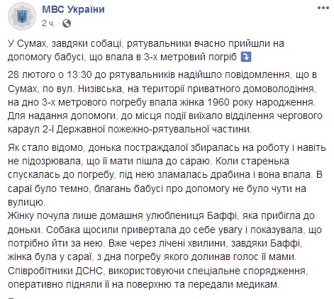 Скриншот: facebook.com/mvs.gov.ua