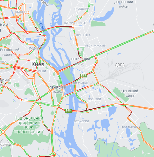 Пробки утром 21 декабря в Киеве. Где затруднено движение, как проехать