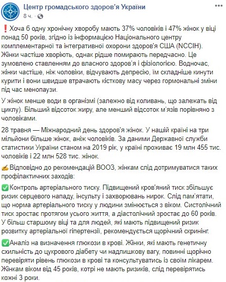 Как украинкам уберечься от хронических женских болезней - Минздрав