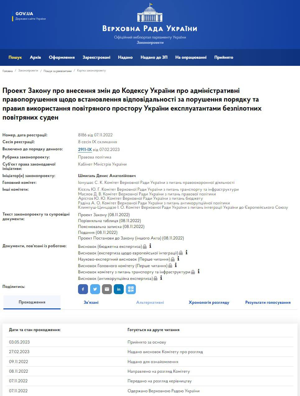 Рада прийняла за основу законопроект №8186