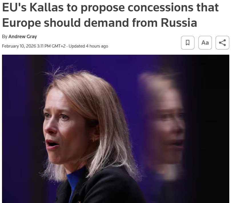 Снимок заголовка на reuters.com - Европа будет требовать от России сократить армию при урегулировании войны в Украине