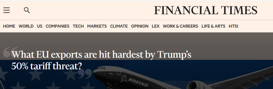 Снимок заголовка на ft.com