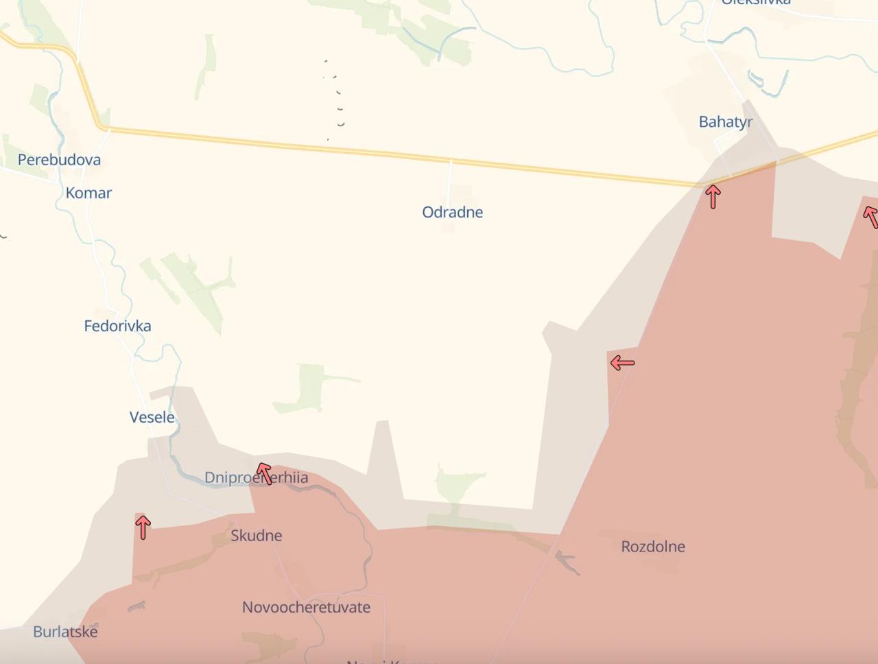 Карта бойових дій. Джерело - Телеграм