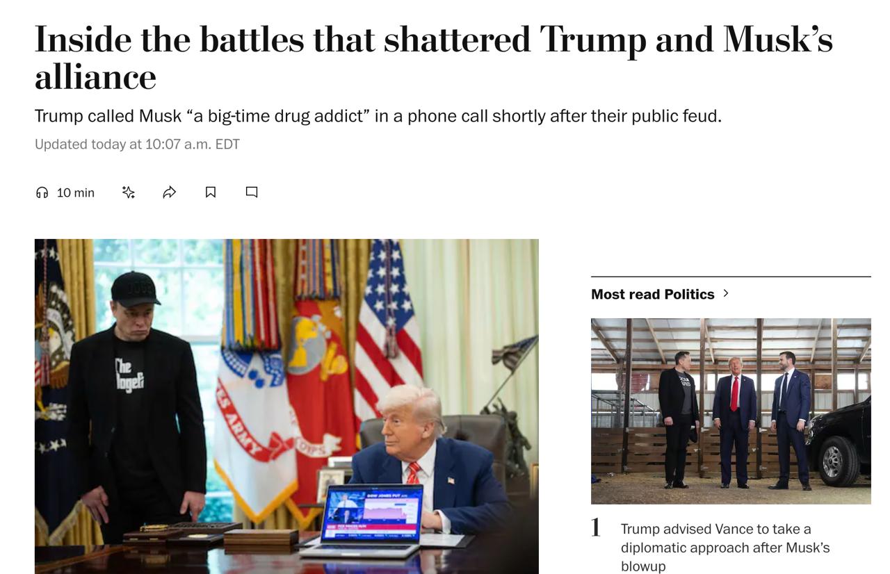 Снимок заголовка на washingtonpost.com