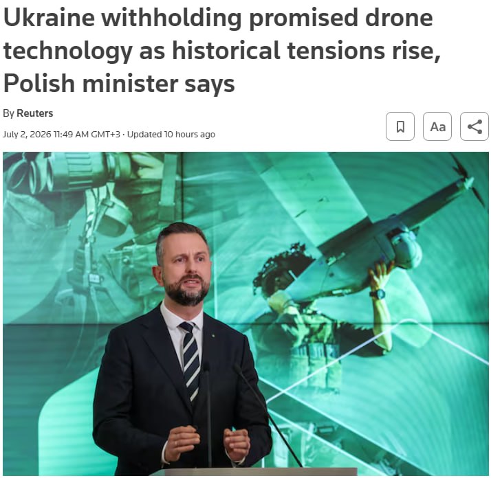 Снимок сообщения на reuters.com – Польша утилизирует МиГ-29 вместо передачи Украине