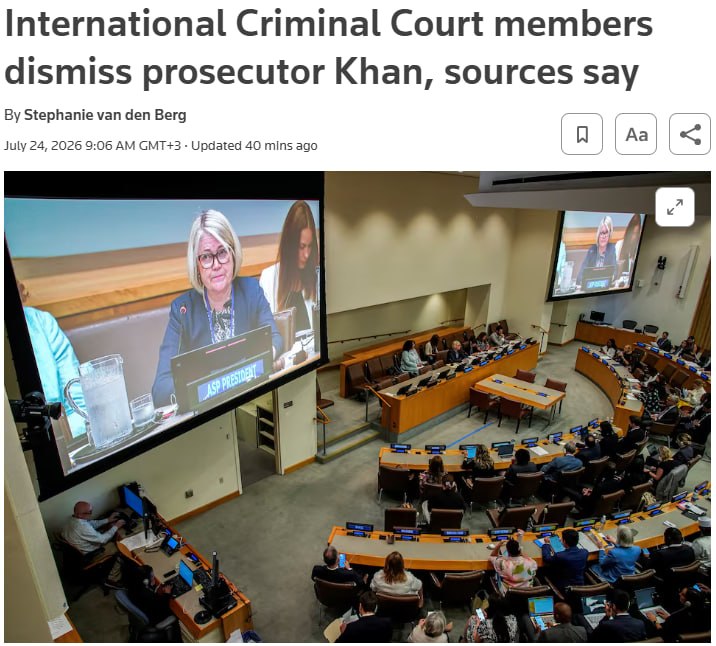 Знімок заголовка на reuters.com – Прокурора МКС Карима Хана звільнено через звинувачення в домаганнях