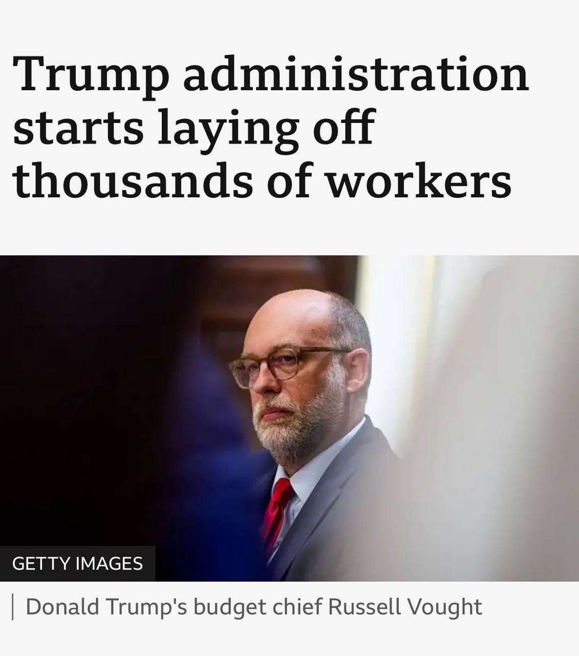 Снимок заголовка на  edition.cnn.com - правительство Трампа уволили тысячи людей из Белого дома