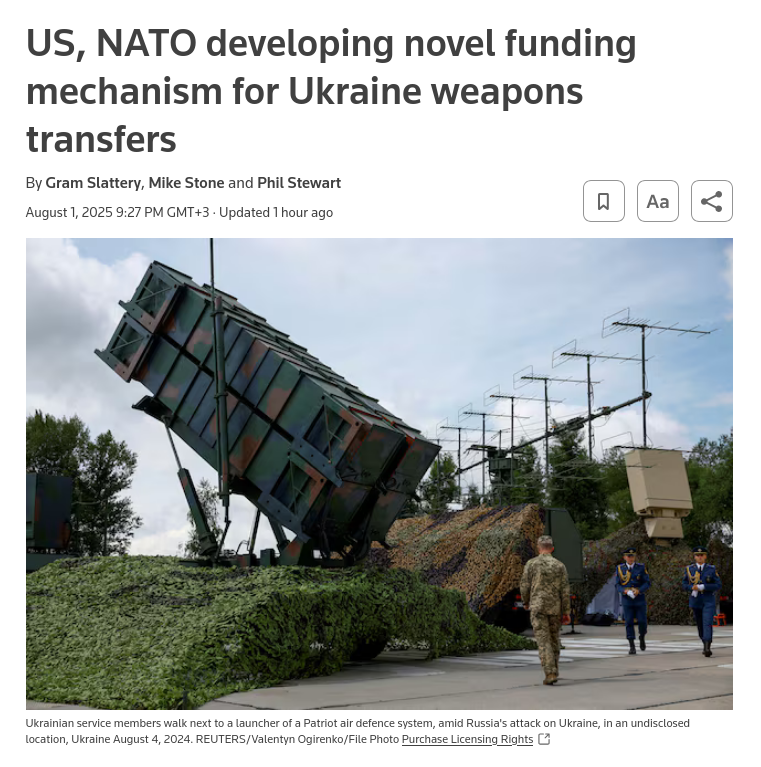 Снимок заголовка на reuters.com