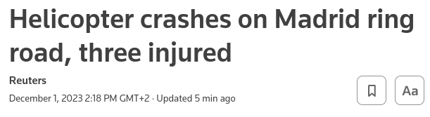 Снимок заголовка в Reuters