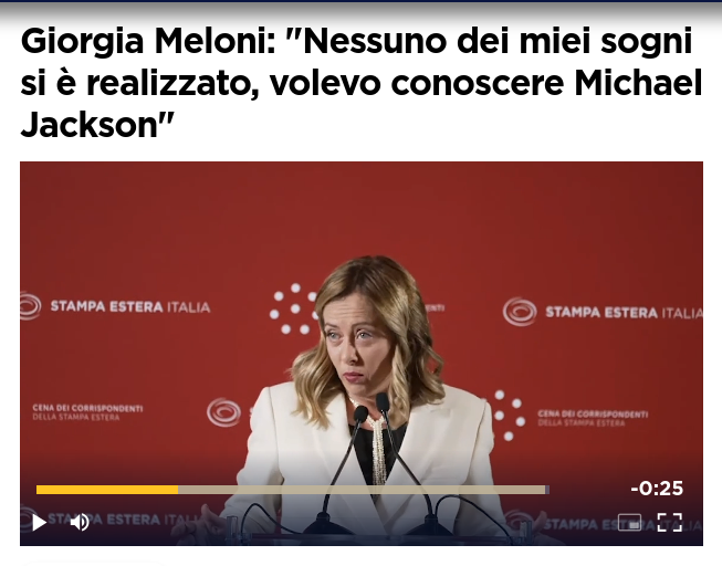 Снимок заголовка на tg.la7.it